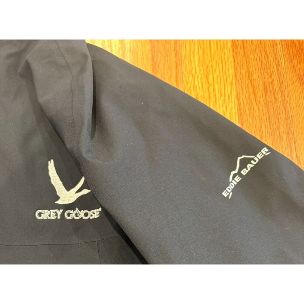 EDDIE BAUER Stadium Jacket Men's 2XL Black Soft Shell Hooded Lined Company Logo - Picture 6 of 16